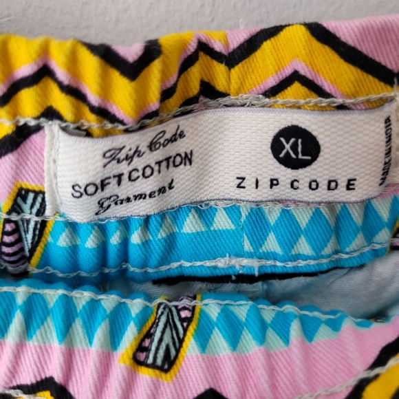 Zipcode soft cotton colorful palm tree novelty elastic waistband shorts Sz XL - Picture 7 of 7
